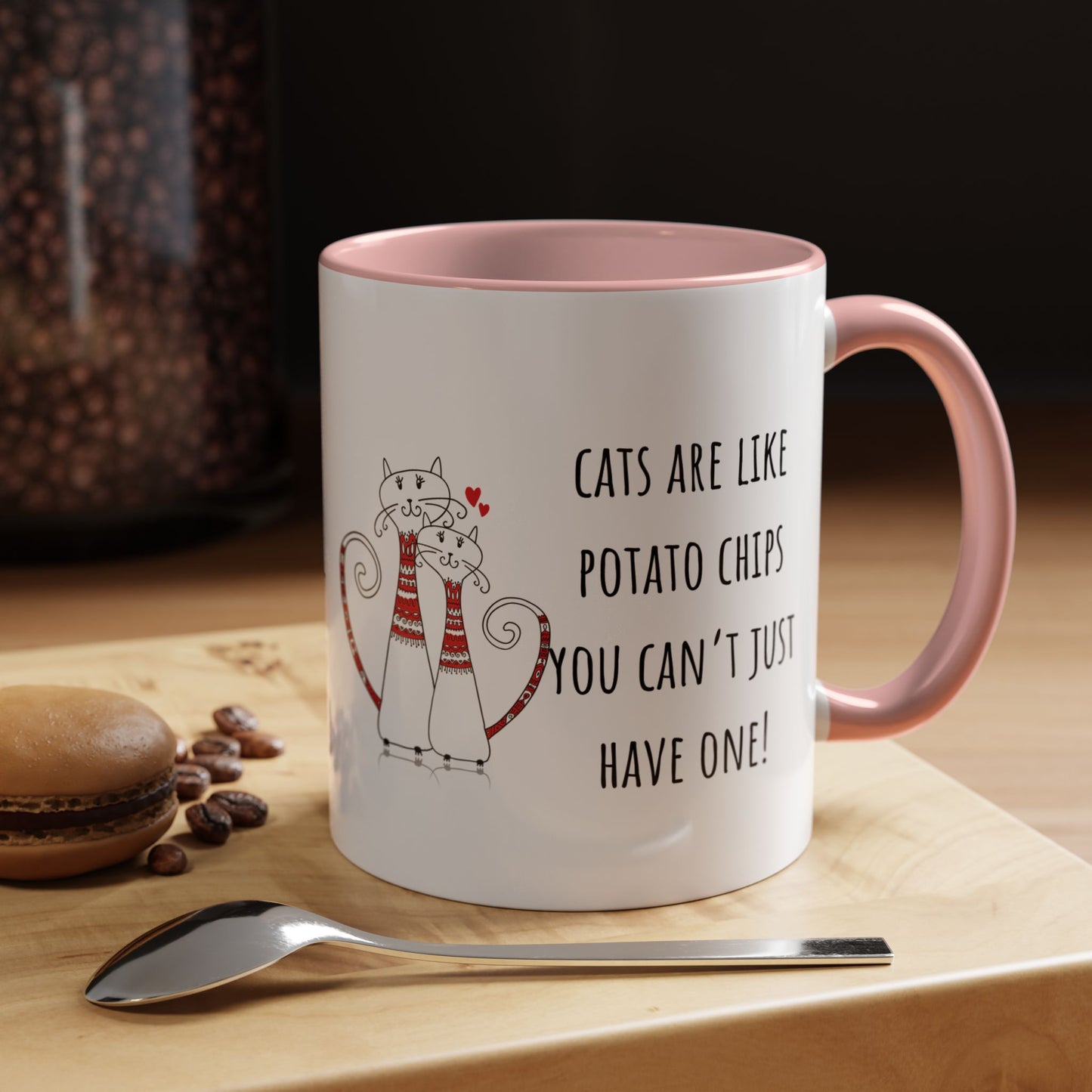 Cats Are Like Potato Chips Accent Coffee Mug (11oz)