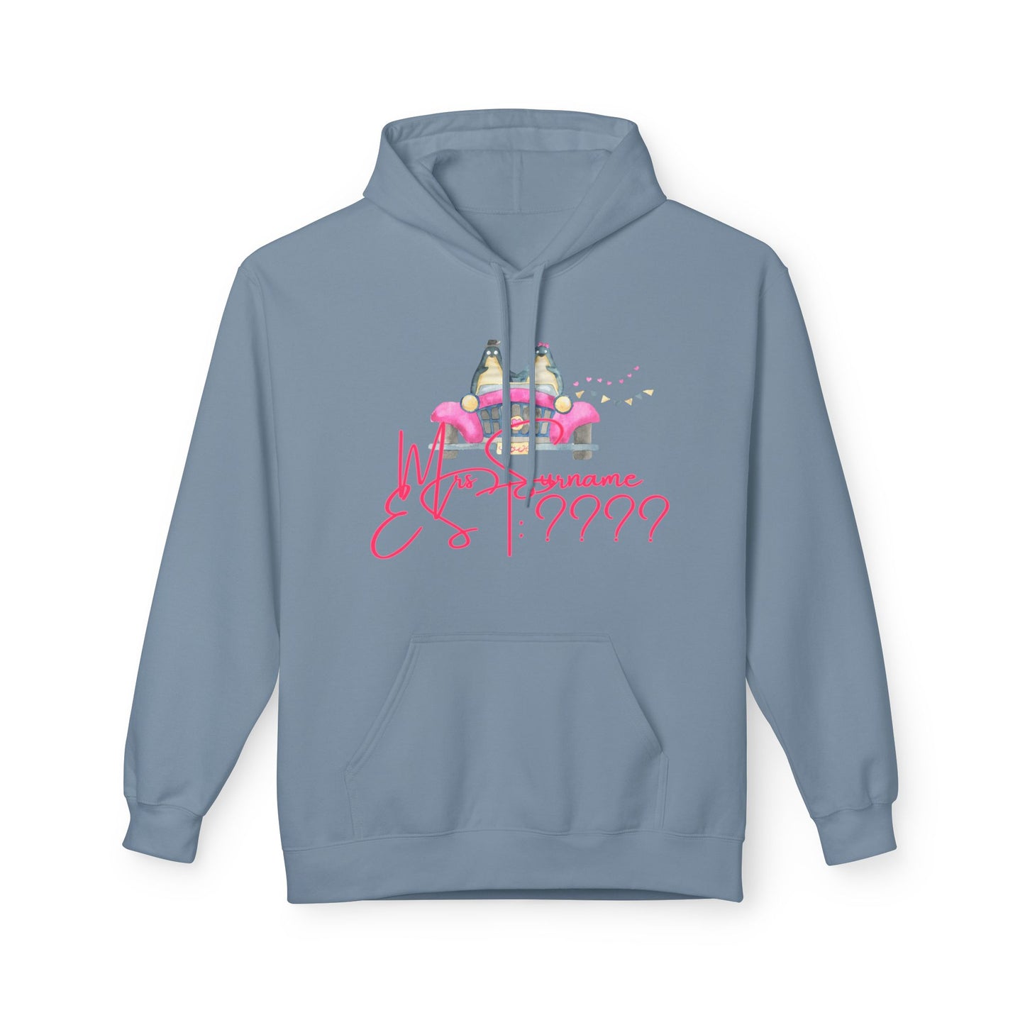 (Personalizable) Me/Mrs NAME EST DATE Unisex Valentines Hoodie