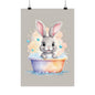 Nursery Bunny in the Bath 3 Matte Vertical Posters