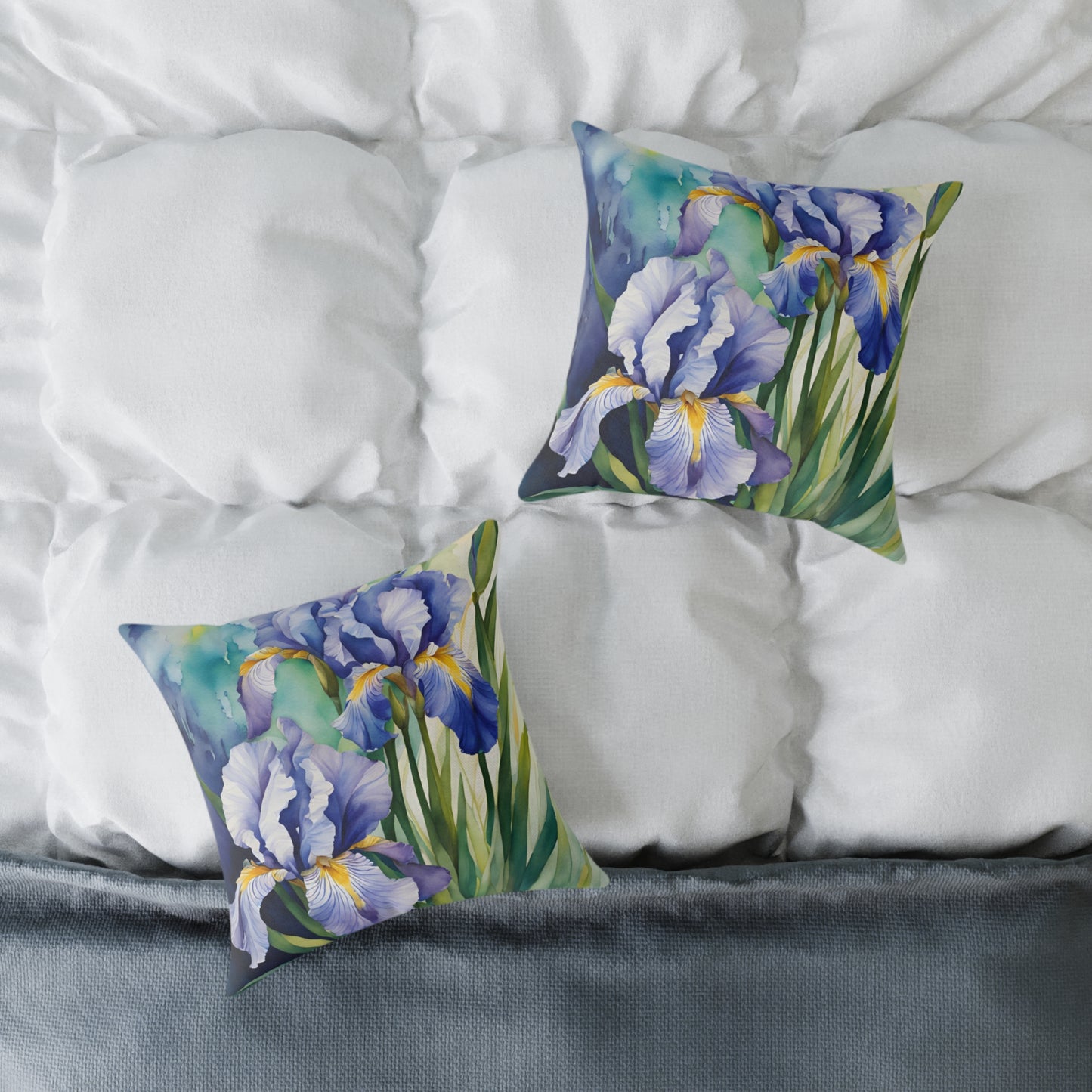 Irises 01 Poly Pillow - Natures Beauty Design