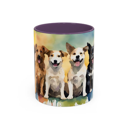 Multicoloured Doggies 2 Accent Mug 11oz