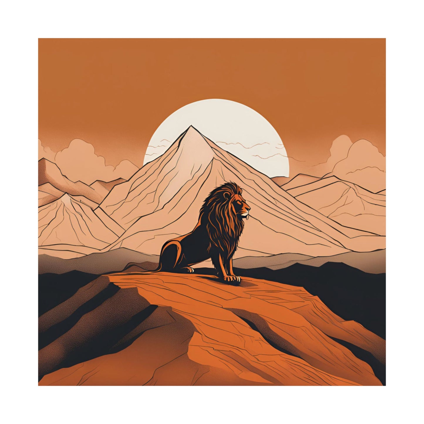 Lone Collection Lion 5 Matte Square Posters