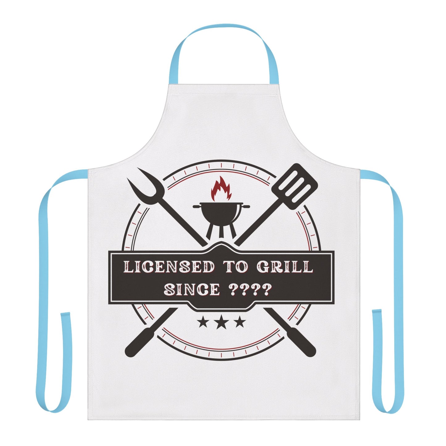 (Personizable) Licensed To Grill Since (????) Funny BBQ Themed Apron 5-Color Straps