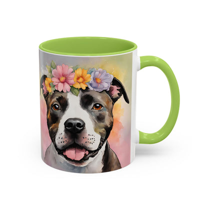 Staffordshire Bull Terrier 01 Accent Coffee Mug - Dog Lover Gift
