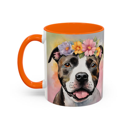 Staffordshire Bull Terrier 01 Accent Coffee Mug - Dog Lover Gift