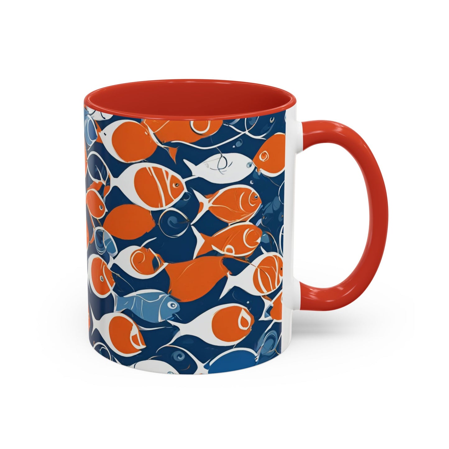Orange Fish 08 Accent Coffee Mug (11oz)