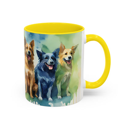 Multicoloured Doggies 10 Accent Mug 11oz