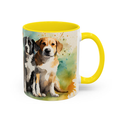 Multicoloured Doggies 9 Accent Mug 11oz