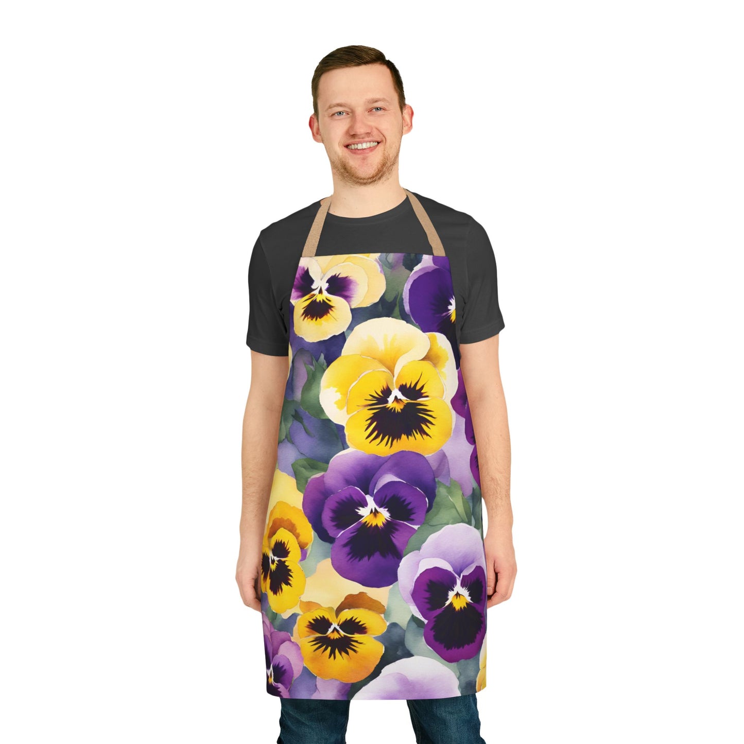 Pansies 01 Apron 5-Color Straps