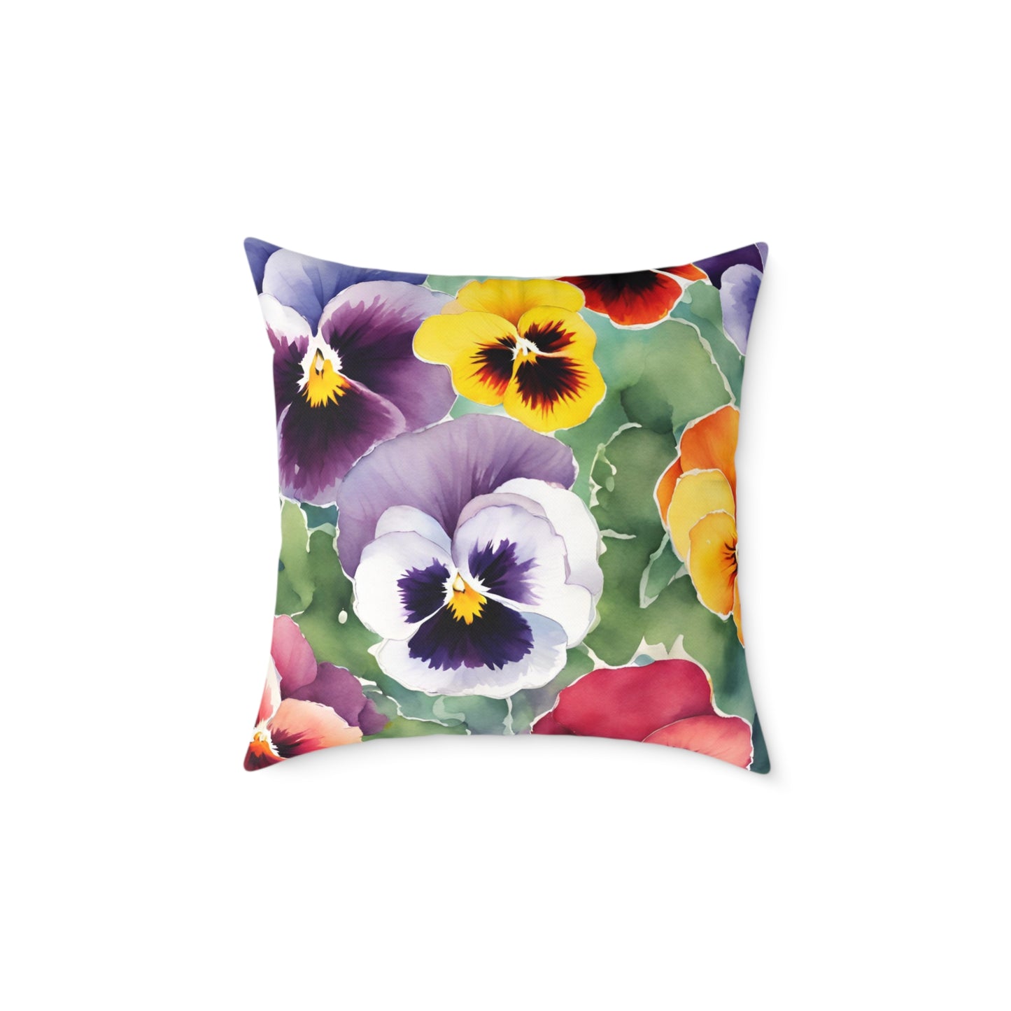Pansies 02 Poly Pillow - Natures Beauty Design