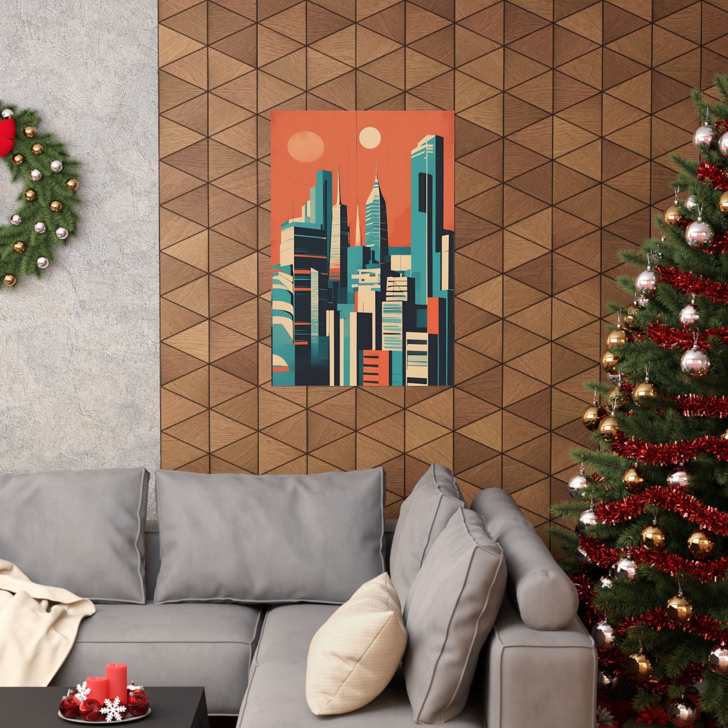 Retro cityscape 4 Matte Vertical Posters