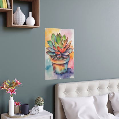 Multicolored Succulent 2 Indoor and Outdoor Silk Poster