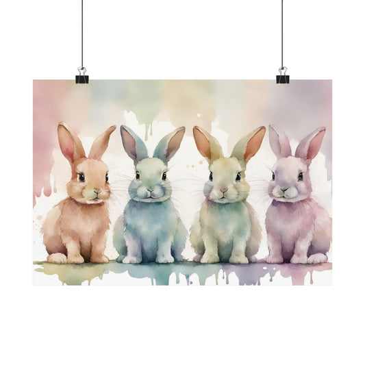 Nursery Bunnies 6 Matte Horizontal Posters