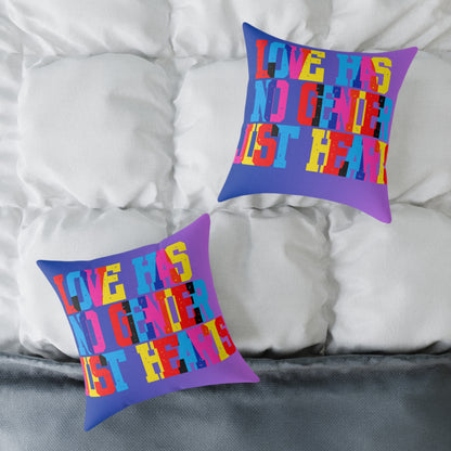 Love Has No Gender Just Hearts Poly Pillow