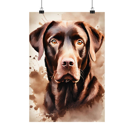 Dogs Chocolate Labrador 01 Matte Vertical Poster