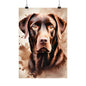 Dogs Chocolate Labrador 01 Matte Vertical Poster