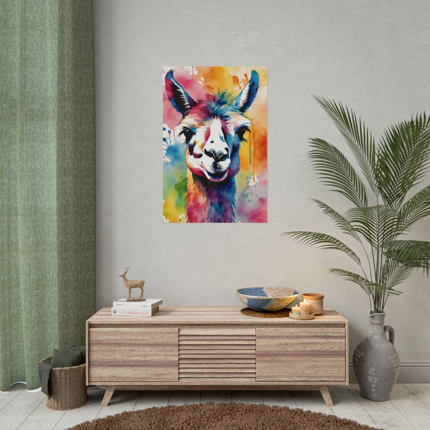 Multicolored Llama Lovin 4 Matte Vertical Poster