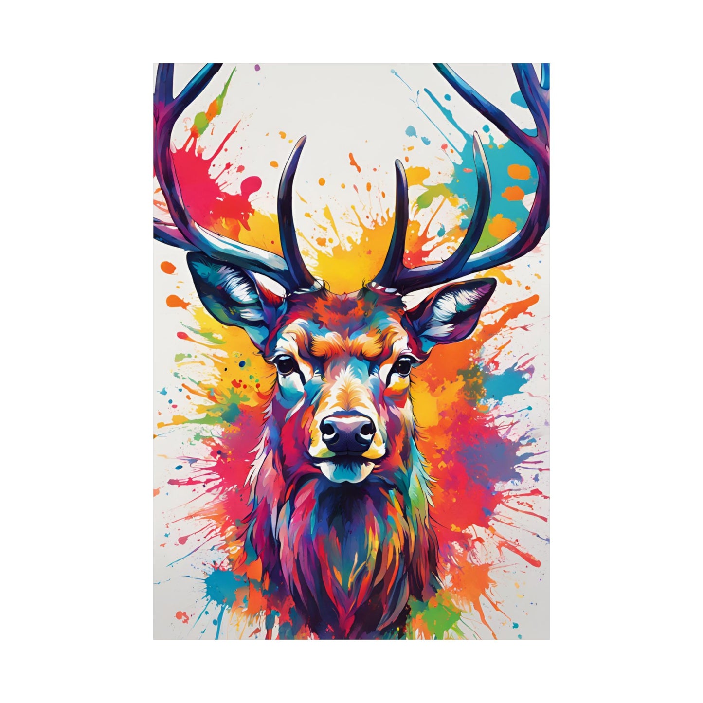 Multicolored Stag 2 Matte Vertical Poster