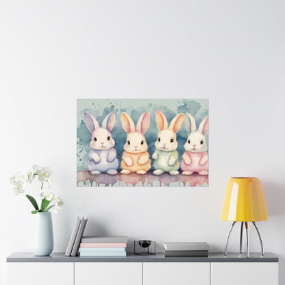 Nursery Bunnies 1 Matte Horizontal Posters