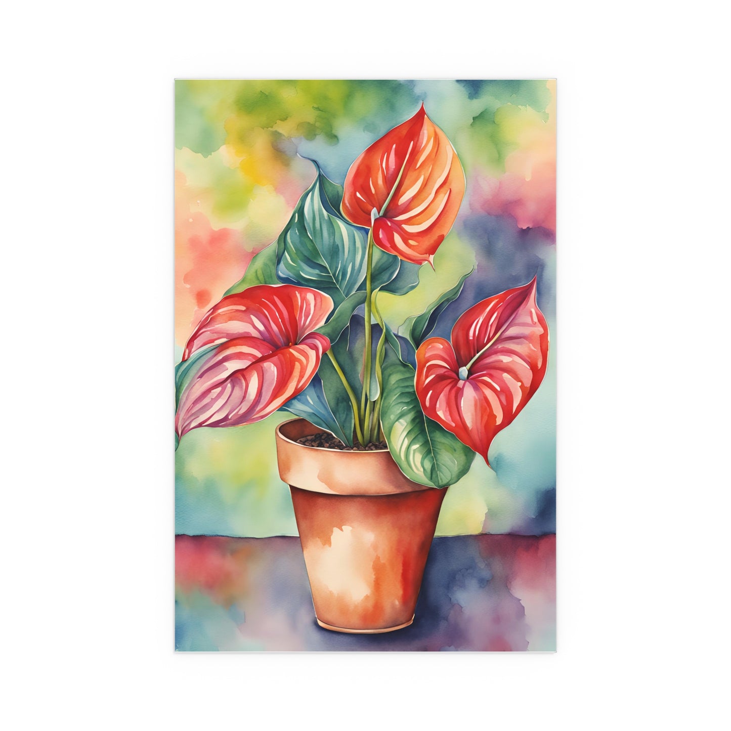 Multicolored Pot Plant 8 Indoor and Outdoor Silk Poster
