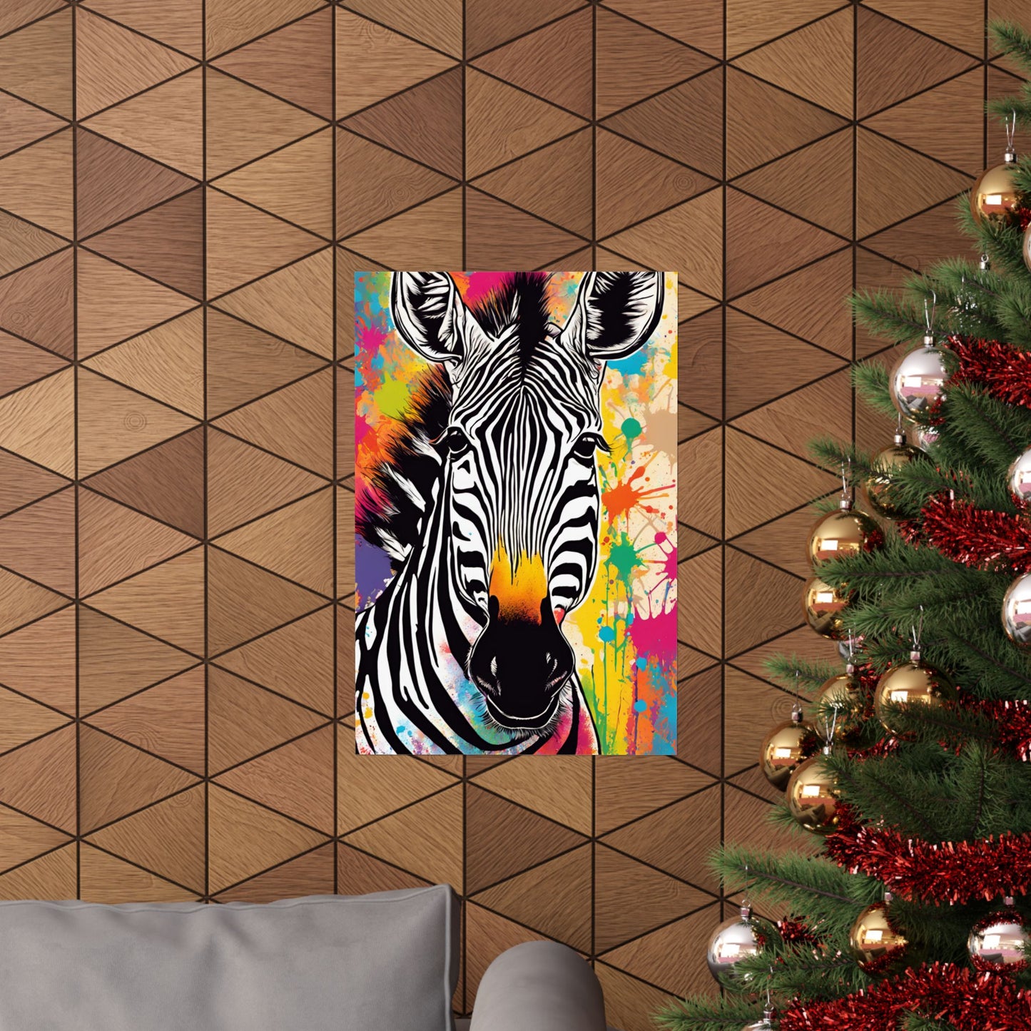Multicolored Zebra 4 Matte Vertical Poster