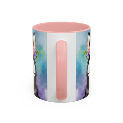 Husky 01 Accent Coffee Mug - Dog Lover Gift