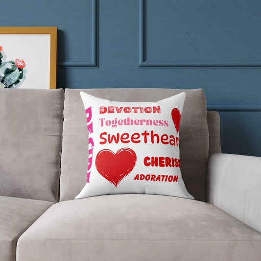 Sweetheart Words Poly Pillow
