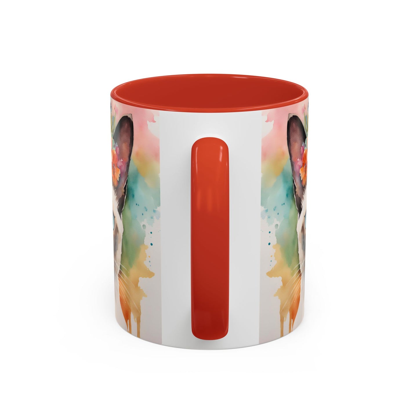 Floral Siamese Cat 02 Accent Coffee Mug - 11oz Perfect for Cat Lovers & Gifts