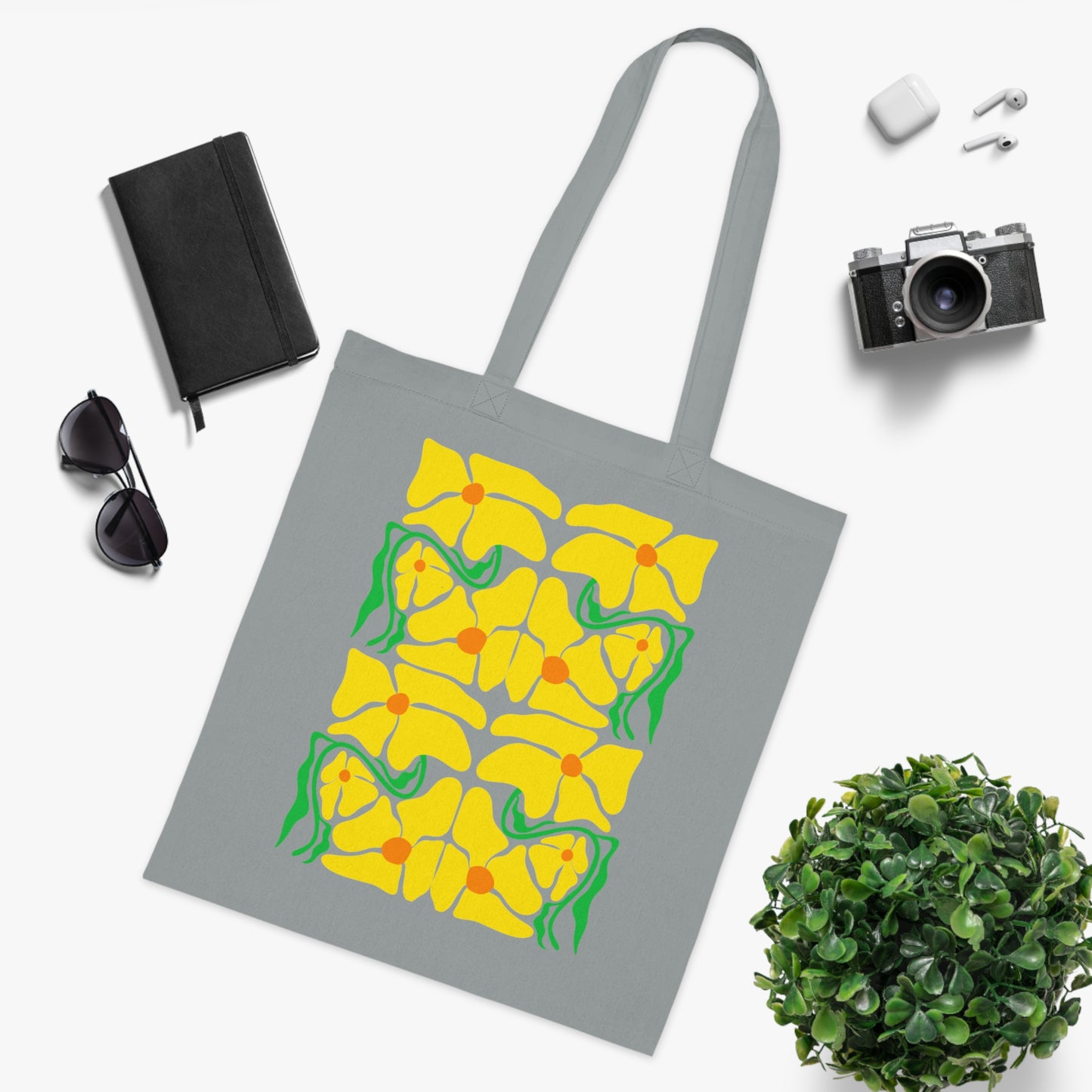 Abstract flowers 12 Cotton Tote