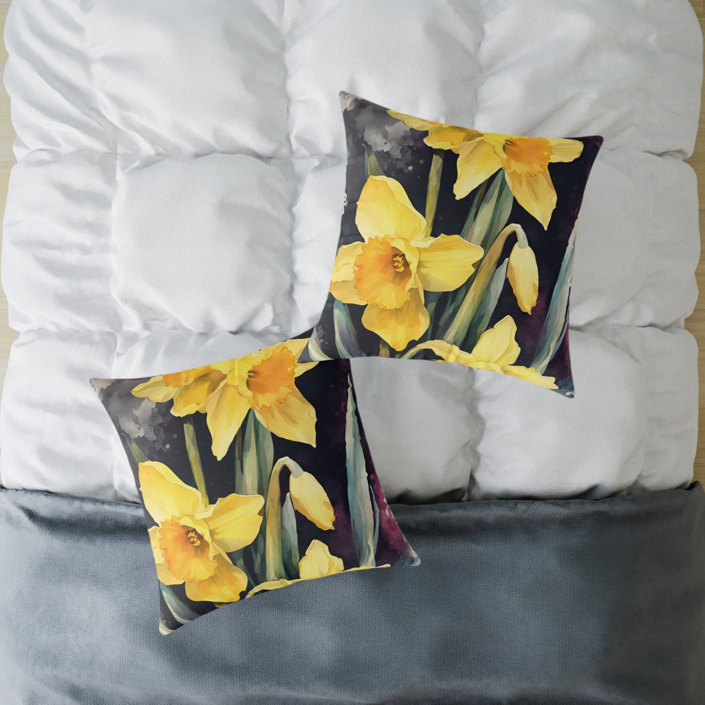 Daffodils 01 Poly Pillow - Natures Beauty Design