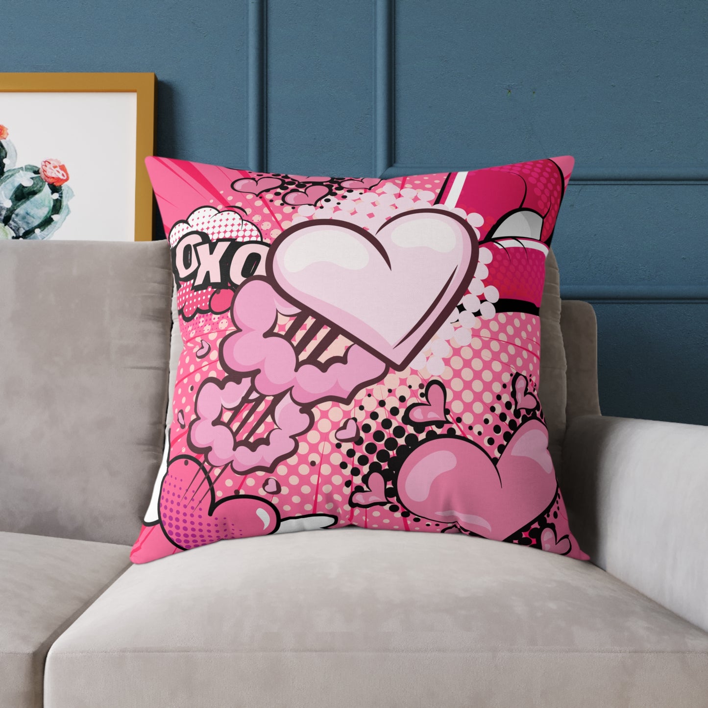 XOXO! Pop Art Poly Pillow