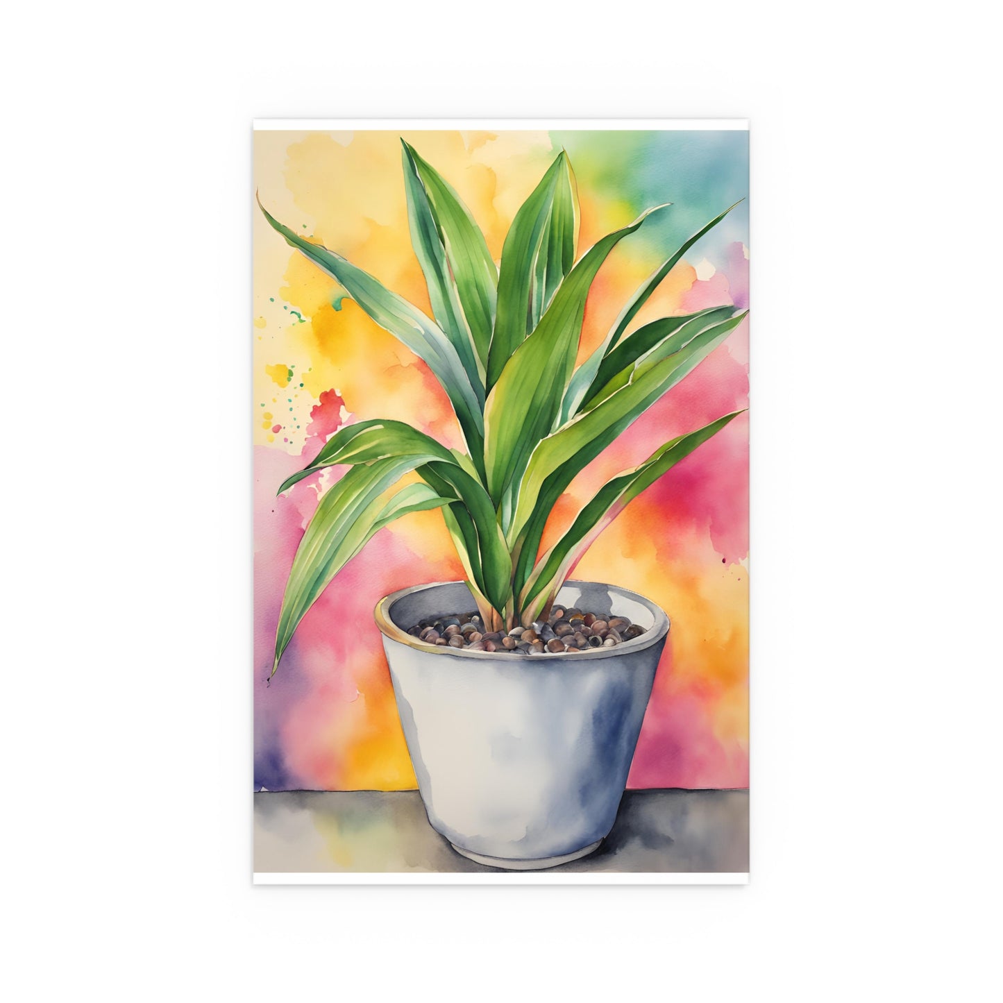 Multicolored Pot Plant 1 Indoor and Outdoor Silk Poster