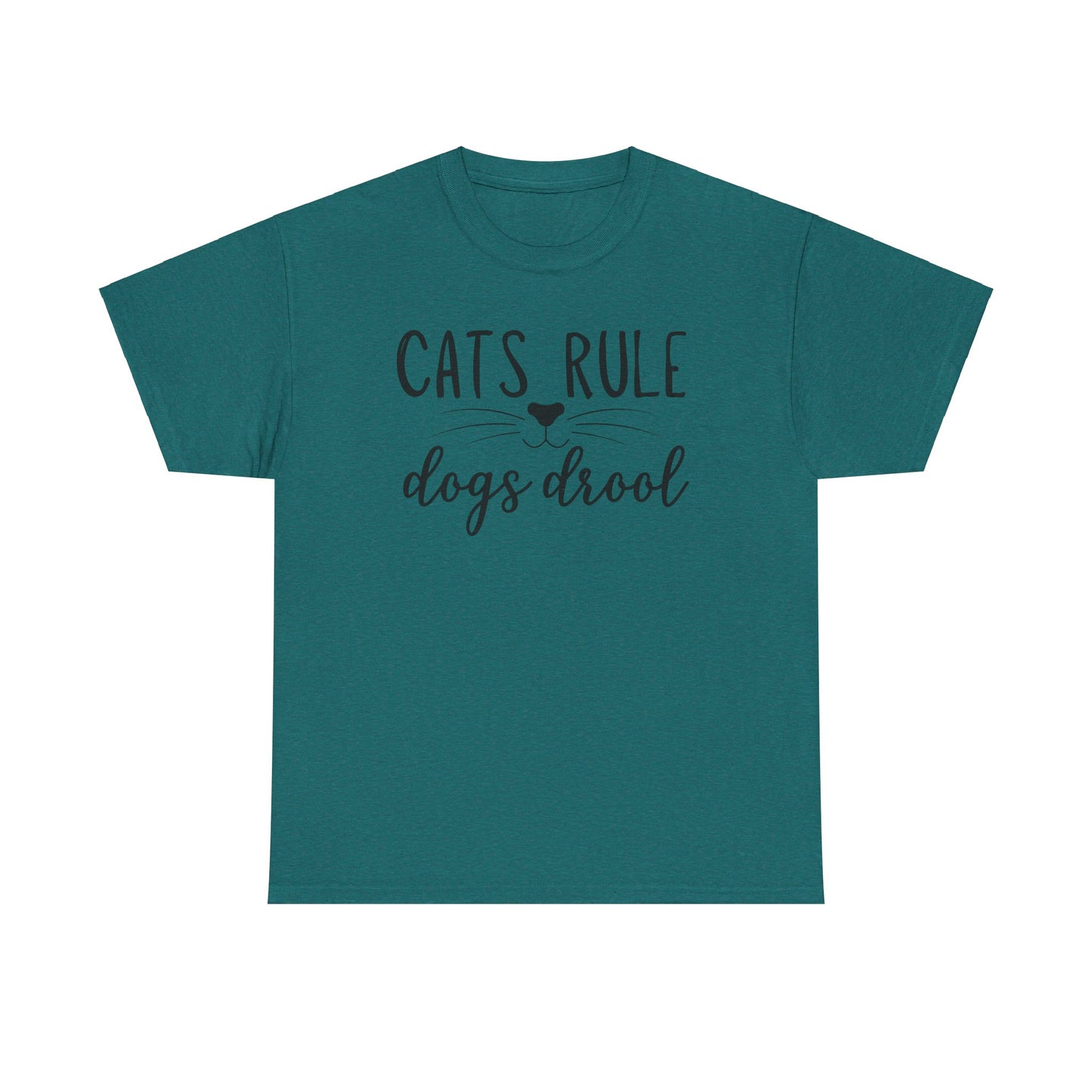 Cats Rule Dogs Drool Unisex Heavy Cotton Tee