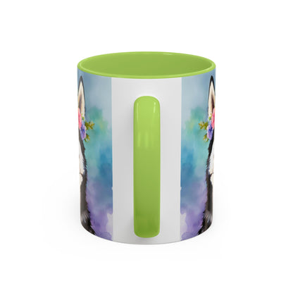 Husky 01 Accent Coffee Mug - Dog Lover Gift