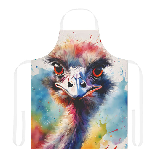Multicolored Angry Ostrich Adult Apron (AOP)