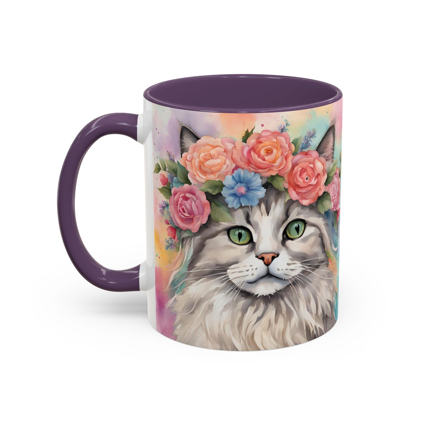 Floral Rag Doll Cat 03 Accent Coffee Mug - 11oz Perfect for Cat Lovers & Gifts