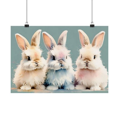 Nursery Bunnies 3 Matte Horizontal Posters