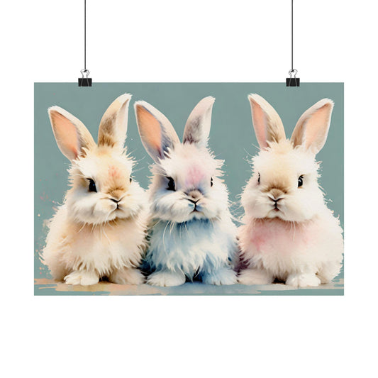 Nursery Bunnies 3 Matte Horizontal Posters