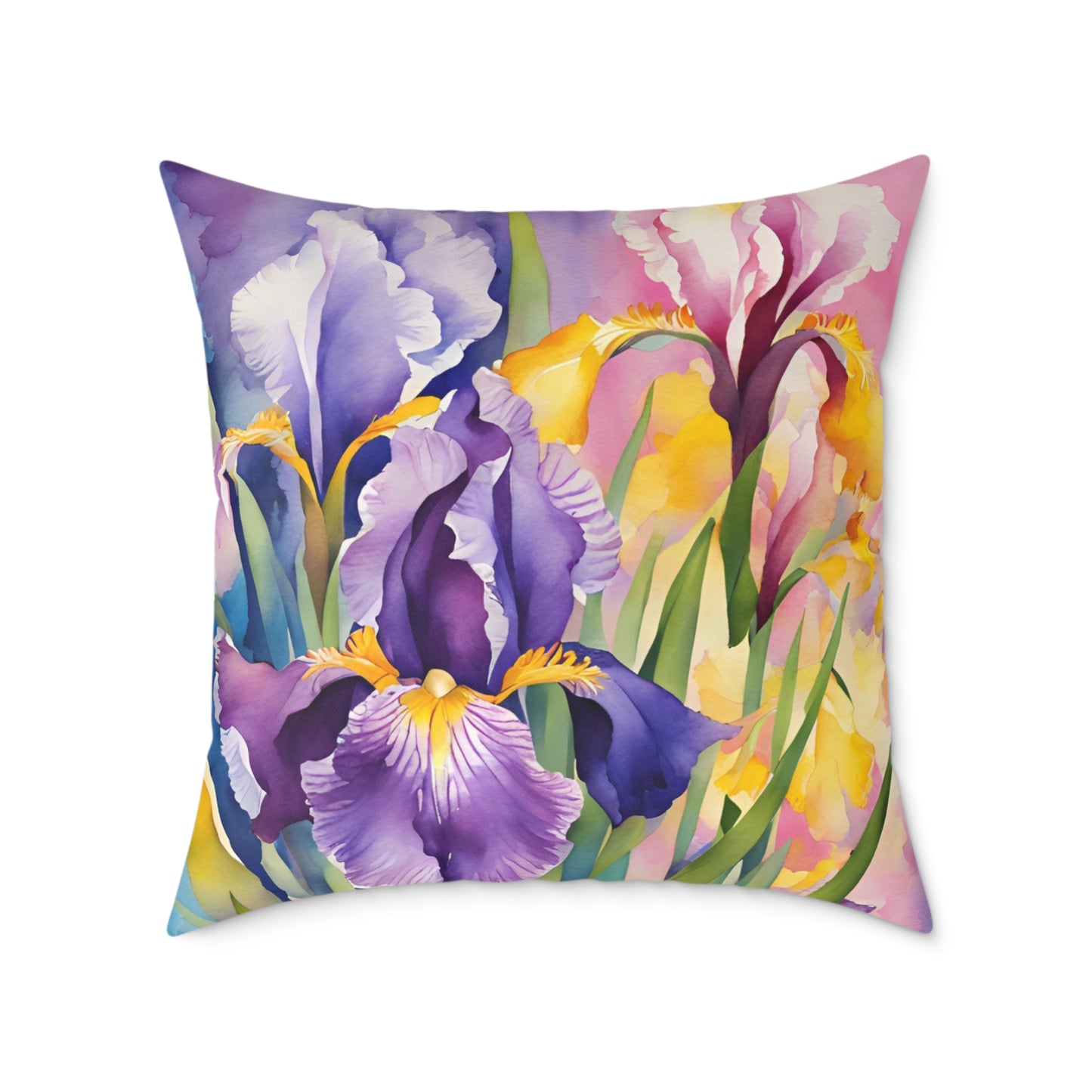 Irises 03 Poly Pillow - Natures Beauty Design