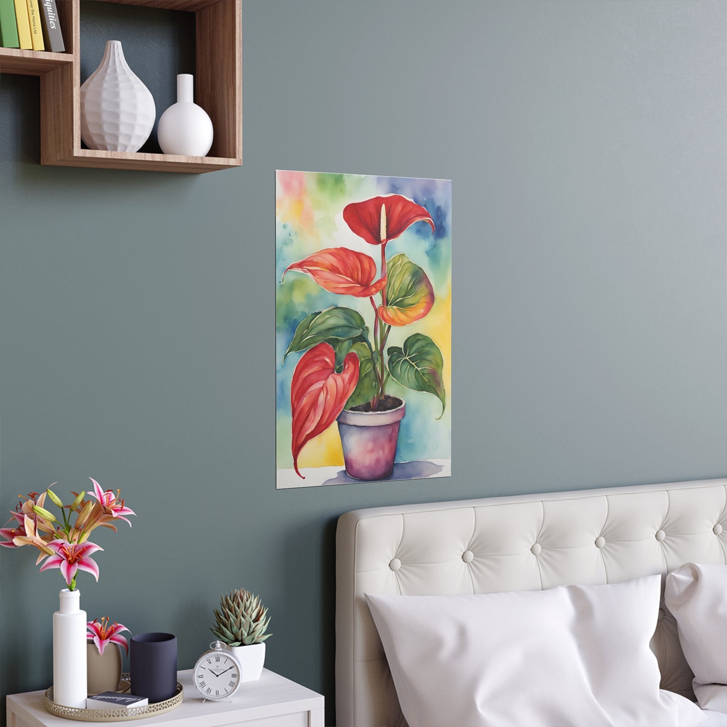 Multicolored Pot Plant 9 Indoor and Outdoor Silk Poster