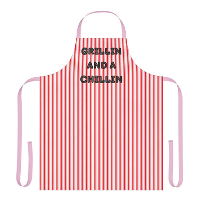 Grillin And A Chillin Apron, Cooking Pun