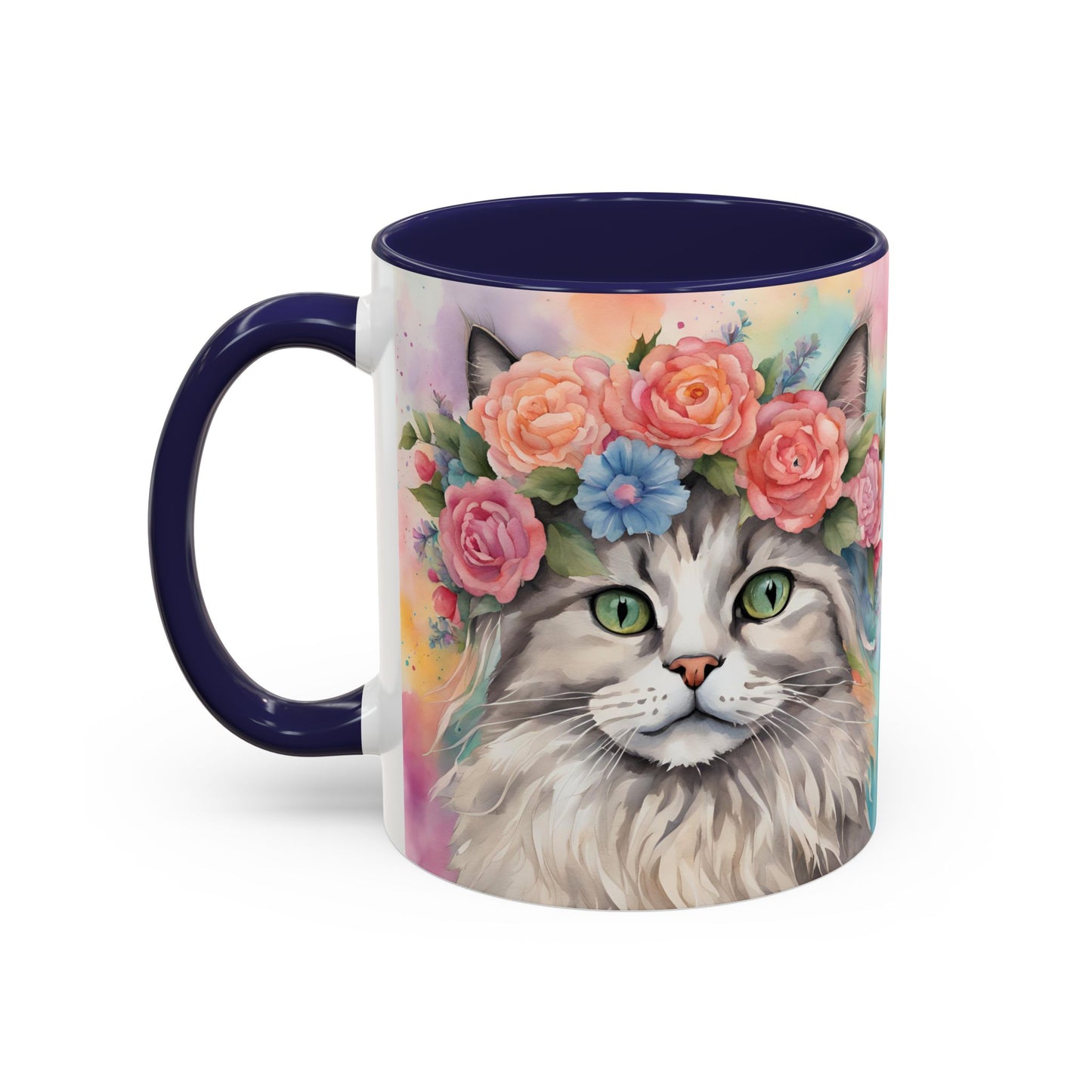 Floral Rag Doll Cat 03 Accent Coffee Mug - 11oz Perfect for Cat Lovers & Gifts