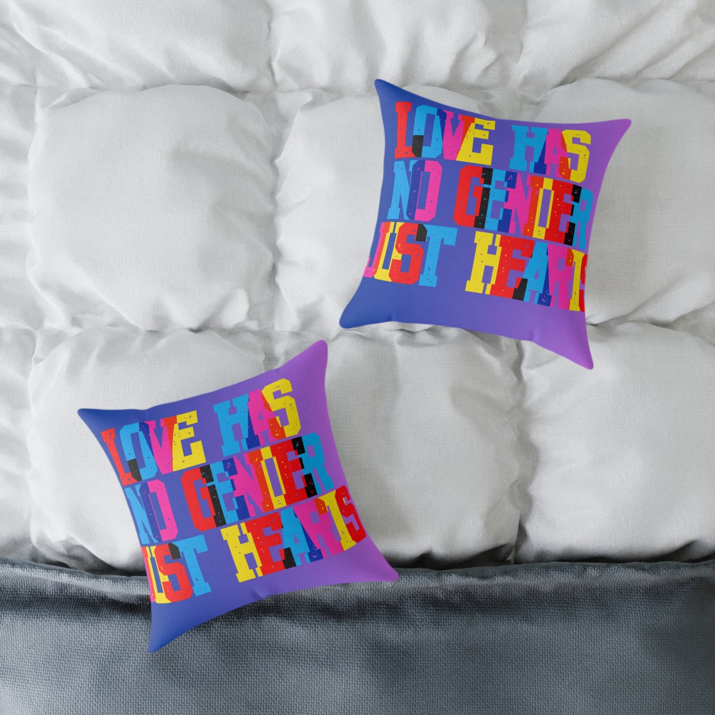 Love Has No Gender Just Hearts Poly Pillow