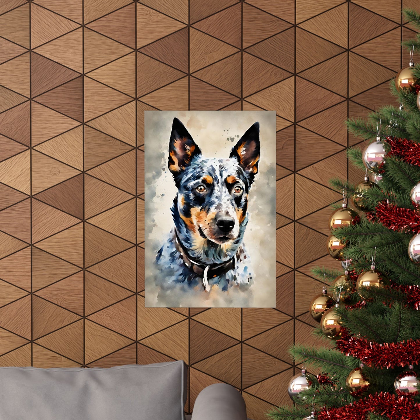 Dogs Australian Blue Heeler 02 Matte Vertical Poster