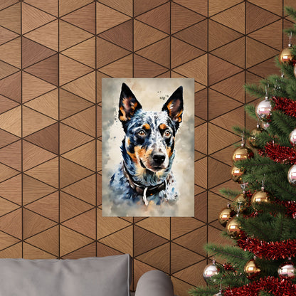 Dogs Australian Blue Heeler 02 Matte Vertical Poster