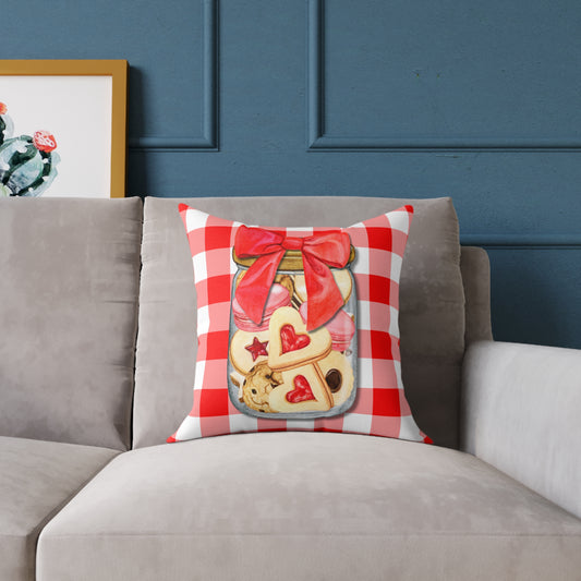 Valentine Cup Cookies Poly Pillow