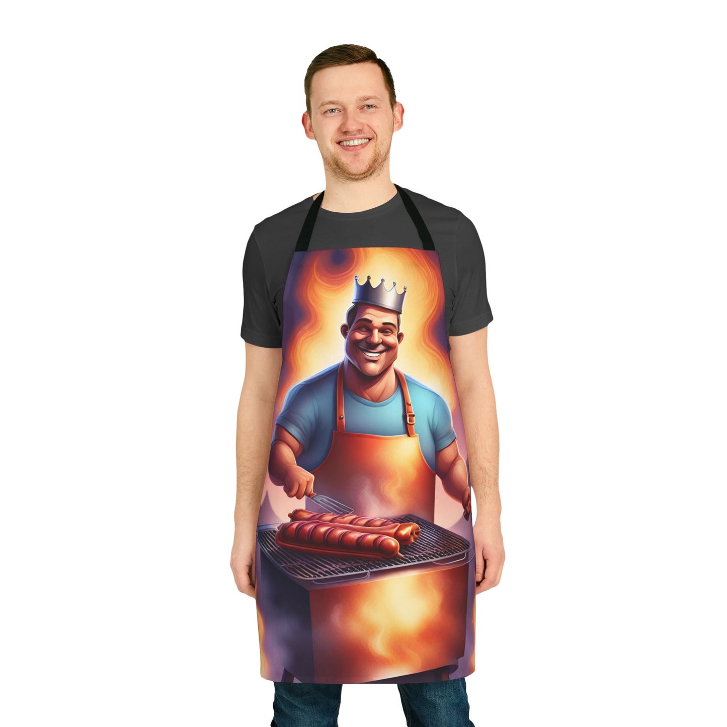 King of the BBQ 2 Apron, 5 Color Straps (AOP)