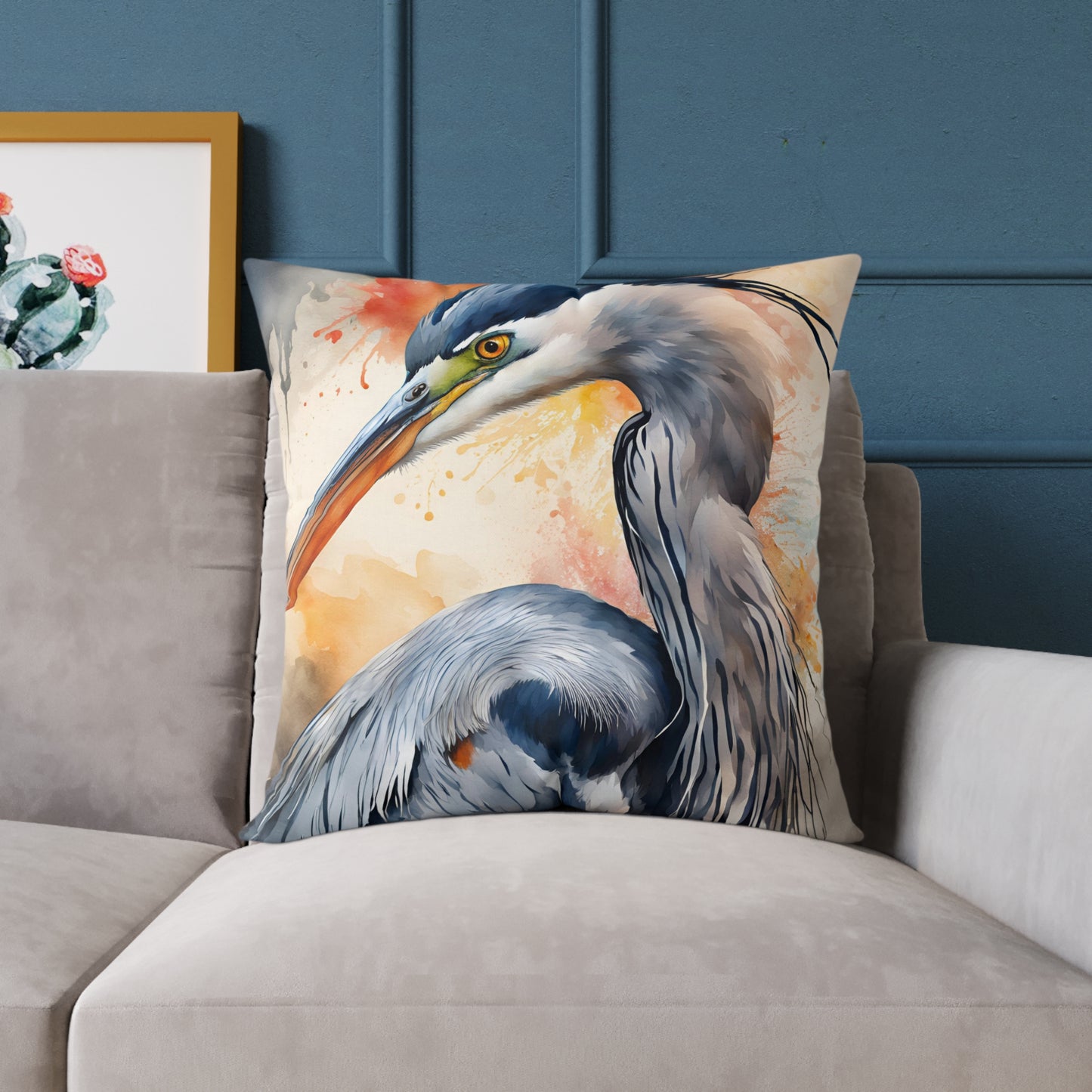 Heron 03 Poly Pillow - Natures Beauty Design