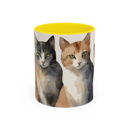 Kitties in a Row 2 Accent Mug 11oz