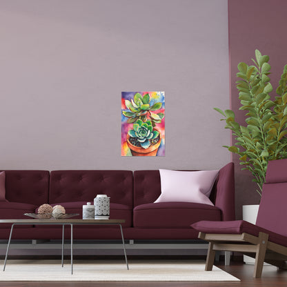 Multicolored Succulent 5 Indoor and Outdoor Silk Poster